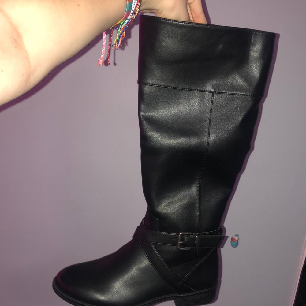Black JEOSSY Milan knee high riding boots